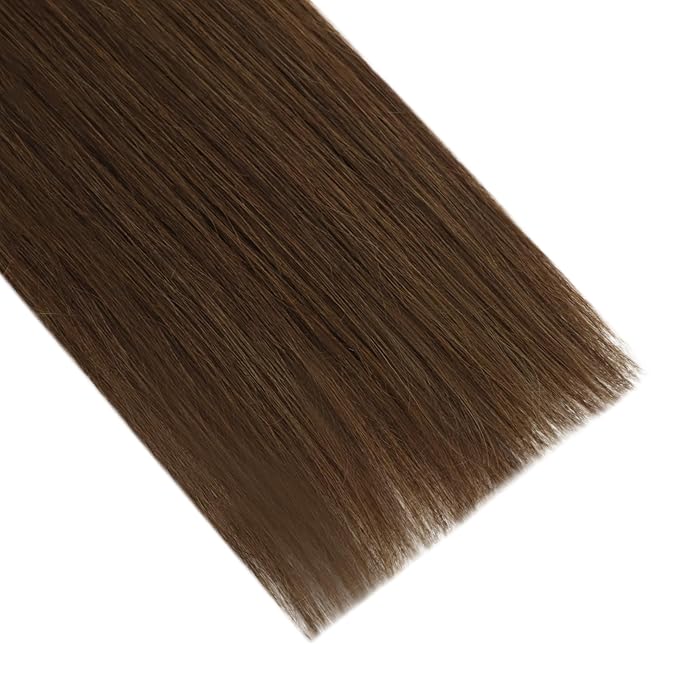Full Shine K Tip Hair Extensions Real Human Hair Color 4 Medium Brown 18 Inch Long Straight Utip Extensions 50 Grams Glue in Hair Extensions Remy Hair