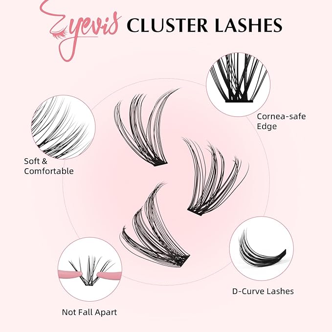 Lash Clusters Wispy 300PCS Eyelash Clusters 30D 40D 50D Lashes Clusters D Curl Lash Cluster 8-16mm Lashes Natural look Volume DIY Individual Lashes for Beginners (30D+40D+50D-D,8-16mm)