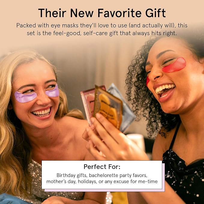 grace & stella Under Eye Mask Variety Pack - 18 Pairs of Under Eye Patches for Dark Circles - With 6 Colors (3 Pairs/Color) - Gel Masks Puffy Eyes for Women - Vegan Cruelty Free Bridesmaid Gifts