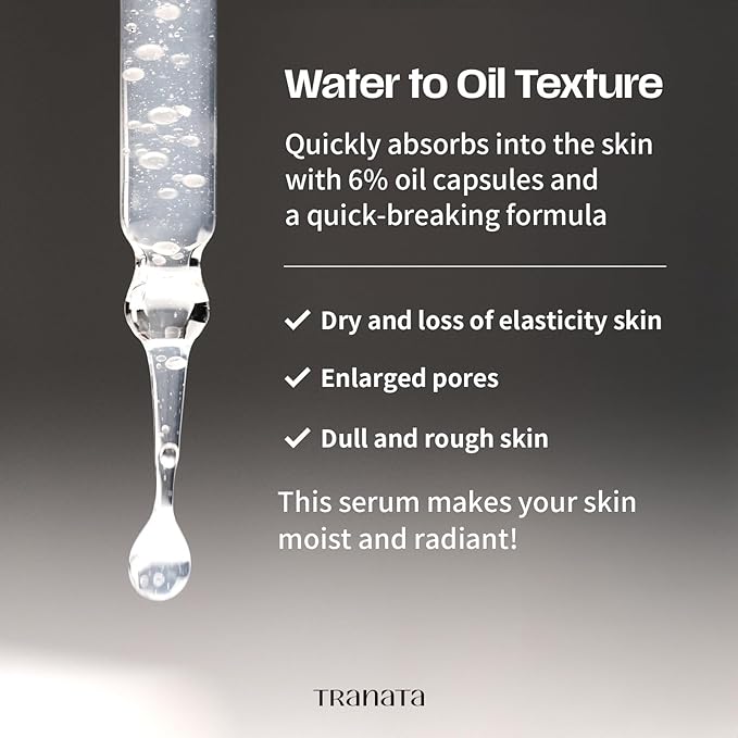 [TRANATA] Rice Punch Peptide capsule Serum1.01floz – Hydrating Korean Glow Essence for Glass Skin & Makeup Prep | 80% Fermented Rice Extract