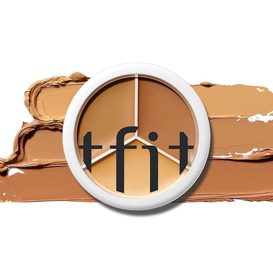Multi-Use Pot Concealer - Triple Palette | High-Pigmented, Full Coverage & Crease-Proof | Korean Concealer for Dark Circles, Redness & Blemishes (04 Dark, 0.52 Oz)