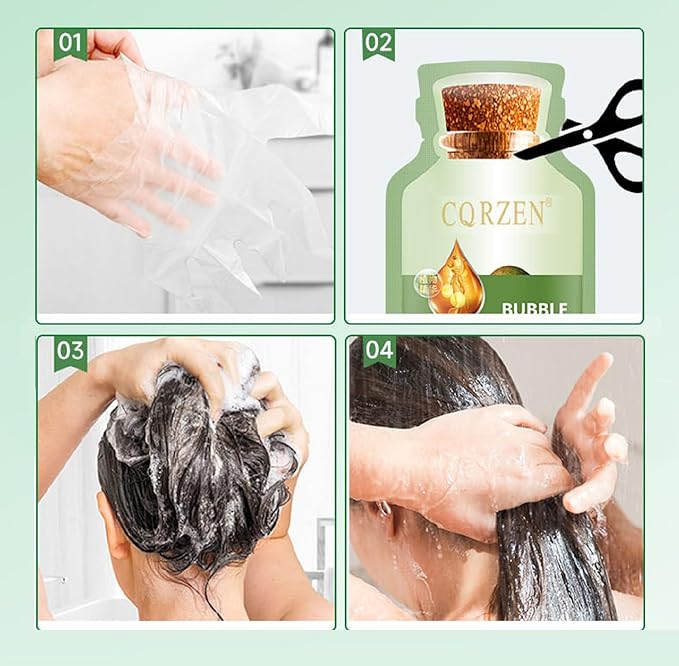 HUANG YI Natural Botanical Bubble Hair Dye 20ML 10Packs/Box (Chestnut Brown, Plant-Based)
