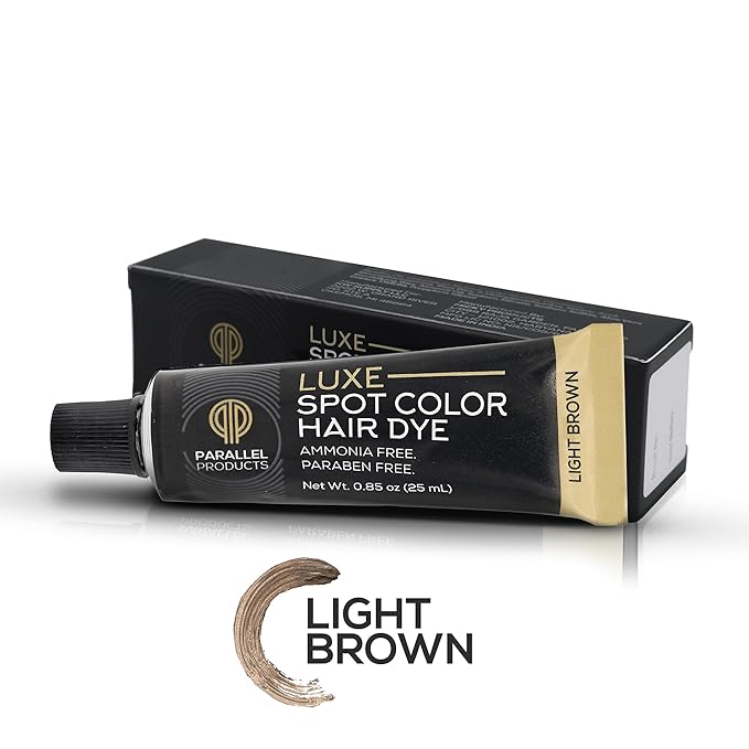 Parallel Products - Luxe Color (Light Brown) - Cream Hair Dye - 25mL - Tint for Professional Spot Coloring - Covers Grey Hair - Root Touch-Up