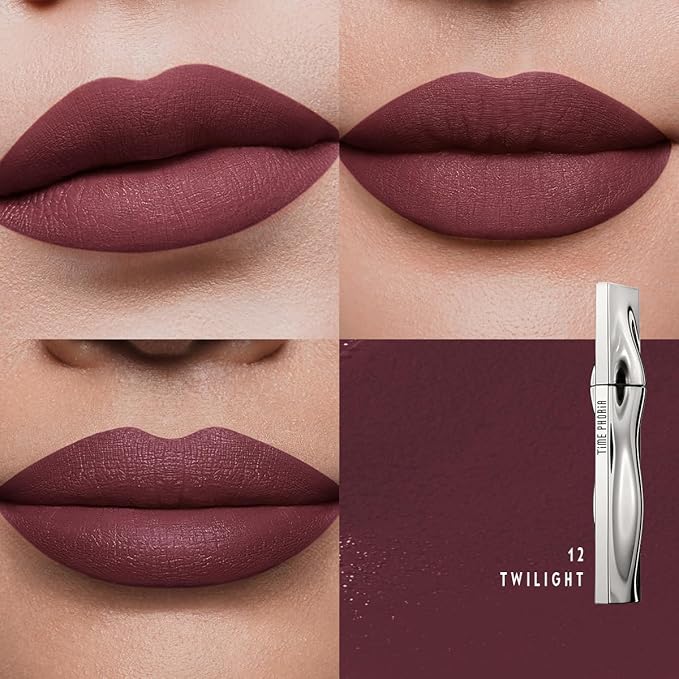 ETERNAL LIP MATTE-Long Lasting Lip Stain, Waterproof & Transferproof Lip Tint, Mask-friendly, Matte Finish Lipstick, Lightweight, High Coverage, Stocking Stuffers Teen Girls (12 TWILIGHT)