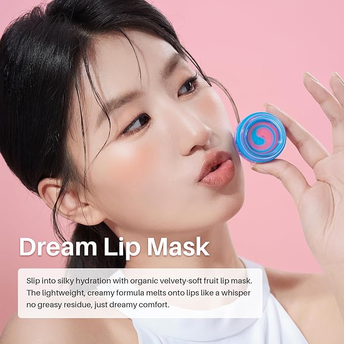 Blueberry Lip Mask Overnight, Dual-Color Lip Sleeping Mask for Reduce Fine Lines, Nourish and Hydrating Dry Cracked Skin with Vitamin C and Shea Butter -0.42 Fl Oz