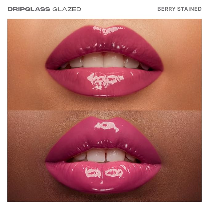 MORPHE Dripglass High Shine Lip Gloss - Semi-Sheer or Full Coverage Lip Color with Glass-Like Shine and Nonsticky Finish - Infused With Squalane & Vitamin E - Berry Stained (0.13 fl oz)