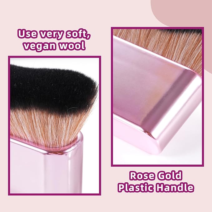 Bronzer Brush, Rose Kabuki Brush, Sun Protection Body Bronzer,Self Tanning Mitt Applicator