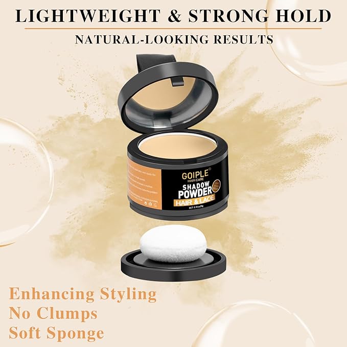 Root Cover Up Powder Hairline Powder for Women Root Touch Up Hair Color for Bald Spots, Eyebrows, Beard Line, Light-Blonde Hair Fibers for Thinning Hair Shadow Cover Up 2 Pack (Light Brown)