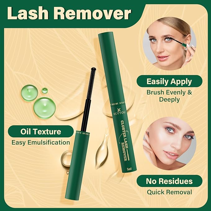 KEYYOU DIY Lash Extension Kit 300pcs Soft Lash Clusters 60D D Curl Easy to Apply with Lash Bond and Seal Lash Applicator Lash Remover Eyelash Extension Kit at Home(RMkit-60D-D-9-18mix)