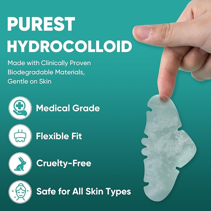 30 Count Nose Pore Patches, Medical-Grade Hydrocolloid Pore Strips, Overnight Oil-Absorbing & Pore-Refining, Pimple Stickers to Absorb Acne Nose Gunk