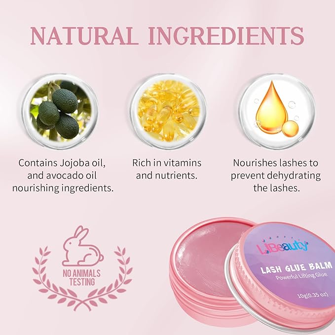 Libeauty Lash Lift Glue Balm Lash Lift Adhesive Strong Sticky Fruit Flavor Eyelash & Eyebrow Perm Glue Balm Brow Lamination Gel