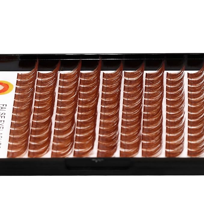Bodermincer Lash Clusters D Curl Black/Brown/Colored Lashes 10-12-14/12-14-16/16-18-20mm Mixed Lash Clusters Kit For Beginner (M01-Light Brown-12-14-16mm MIX)