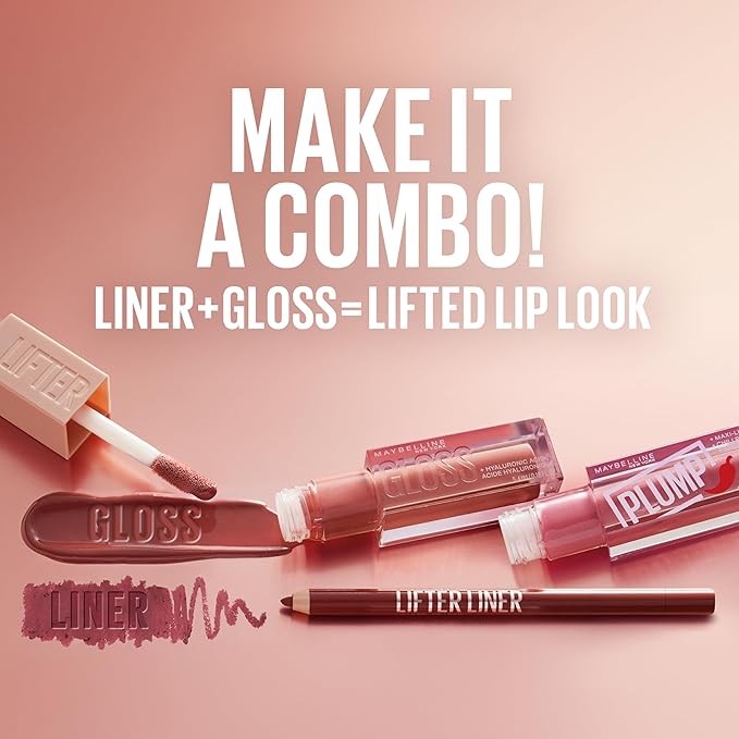 Maybelline Lifter Gloss, Hydrating Lip Gloss with Hyaluronic Acid, High Shine for Plumper Looking Lips, Heat, Raspberry Neutral, 0.18 Ounce (Pack of 2)