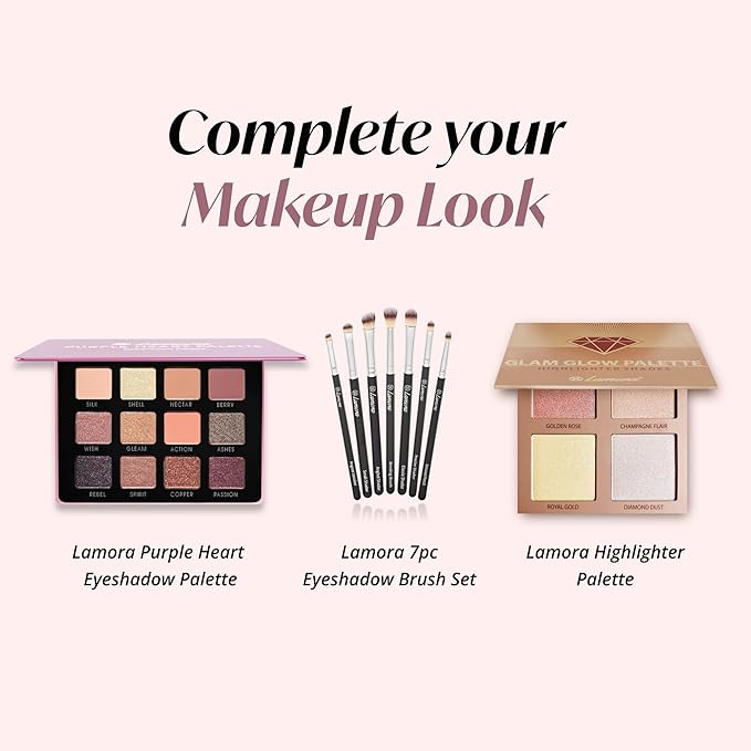 Lamora Pink Eyeshadow Palette - 12 Soft Mauve Rose Shadows, Multi-Use Eye Makeup Palette with Matte & Shimmer Finishes, Ultra-Blendable Everyday Neutrals, Long-lasting Wear, Travel Makeup with Mirror