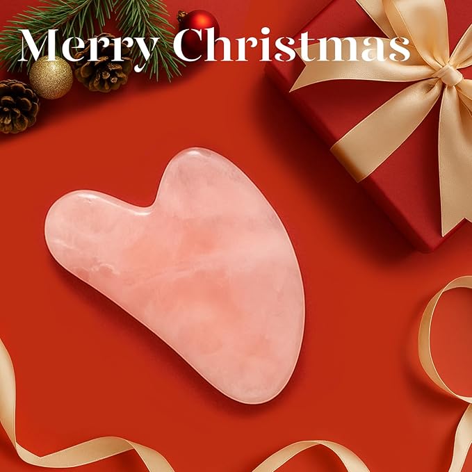 BAIMEI IcyMe Gua Sha Facial Tool for Self Care, Massage Tool for Face and Body, Relieve Tensions,Reduce Wrinkles and Redness, Skin Care Tools for Men Women - Rose Quartz
