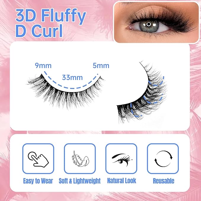 Fake Eyelashes Wispy Strip Lashes False Eyelashes Soft False Lashes by GEMERRY(10 Pairs, A03)