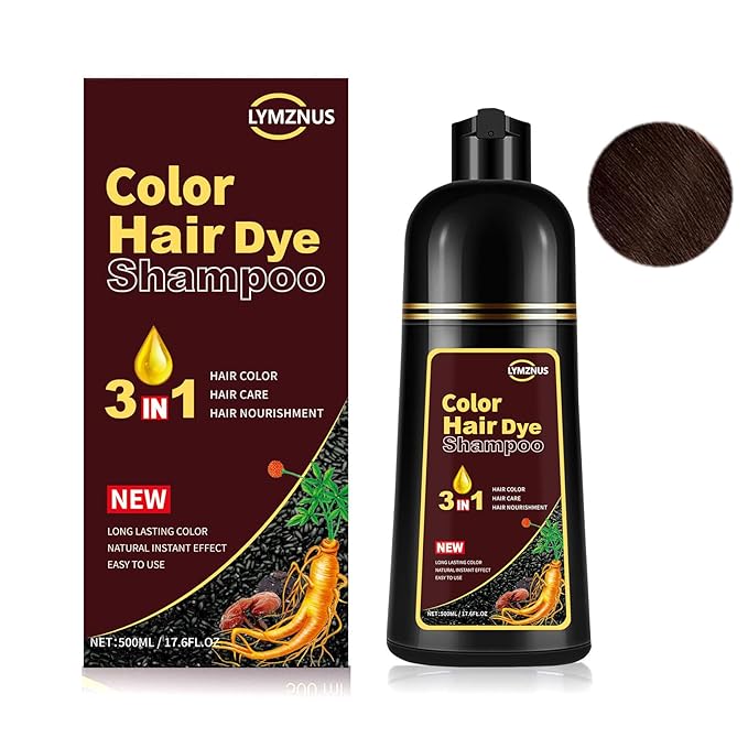 Dark Chocolate Hair Dye Shampoo 3 in 1 for Gray Hair, Herbal Hair Color Shampoo for Men and Women 500ml- 100% Gray Coverage, Dark Chocolate Brown Hair Dye for Dark hair Colors in Minutes