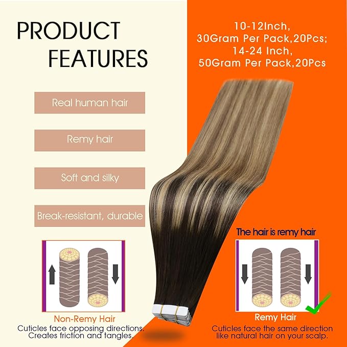Full Shine Human Hair Tape in Extensions Color 2/8/27 Balayage Tape in Hair Extensions Real Human Hair 12 Inch Hair Extensions Human Hair 30Gram Double Sided Tapes Extensions 20Pcs for Wedding