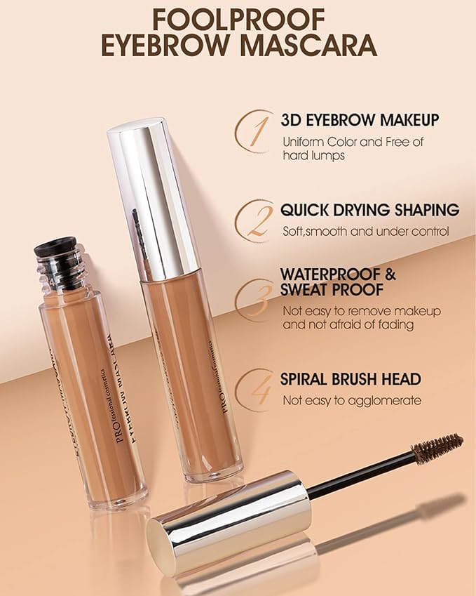Waterproof Tinted Brow Gel-Long Lasting Smudgeproof Liquid Eyebrow Makeup,Eyebrow Mascara Tinted Brow Glue,Eye Brow Filler,Volumizing Enhance Brow Mascara,With Brow Razor Brush,Gift for Women-Blonde