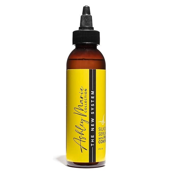 The Hair Diagram - Ashley Marie Silk Out Serum with Frizz Control - Natural Ingredients - Strengthening Hair Serum - High Shine & Heat Protectant Formula - Color Safe - Paraben & Sulfate Free - 4oz