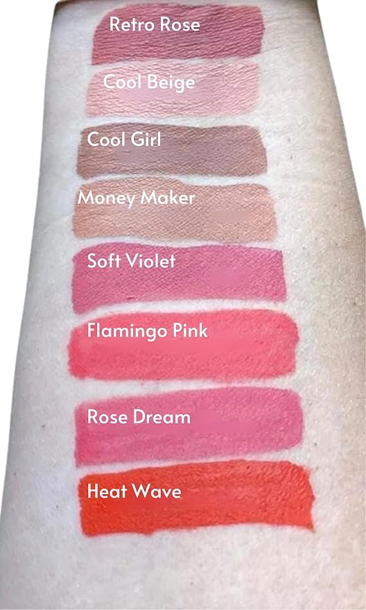 FARMASi Make Up Matte Liquid Lipstick, Long-Lasting and Ultra-comfortable, High-Impact, Lightweight, Organic, Pure Pigments 0.14 fl.oz (Cool Girl)