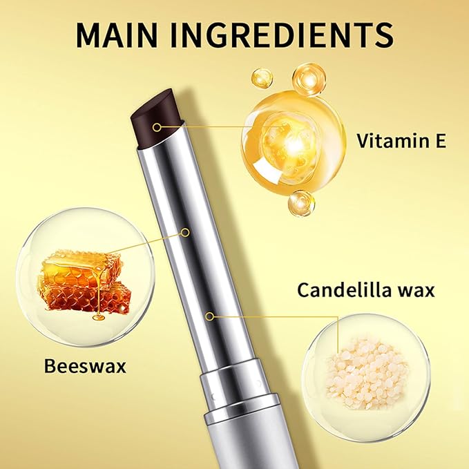 Honey Lipstick Sheer Tinted Lip Balm, Hydrating & Nourishing, Natural Glossy Finish, Moisturizing Lip Color for All Skin Tones Women, Black