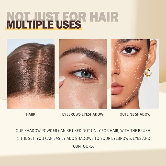 New Root Touch Up Hair Color,Hair Fibers for Thinning Hair,Cruelty Free Hairline Powder - Instantly Cover Touch Up, Hair Color Root Touch Up Powder, Hair Thickener for Women & Men (Gray)