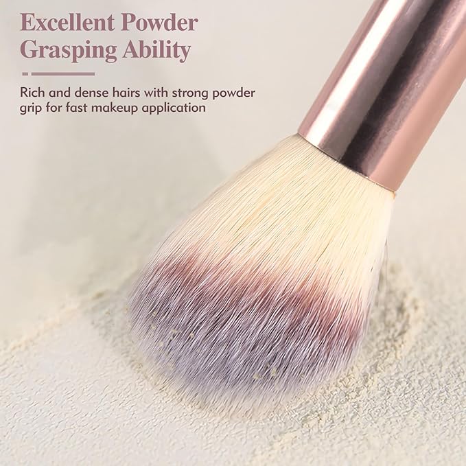3PCS Angled Blush Brush, Double Ended Makeup Brush for Blush, Slant Brush for Contour and Highlighter, Perfect for Makeup with Powder