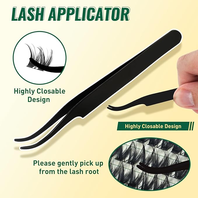 KEYYOULASH Lash Clusters Kit 120pcs 8-18MIX Lash Extension Kit Widespan Volume Lash Clusters with Bond and Seal,Remover,Applicators for DIY Eyelash Clusters at Home (KY01 Kit)