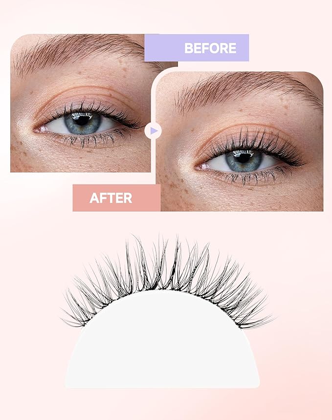 Wispy Lashes Natural Look Natural Eyelashes Fake Eyelashes False Eyelashes Strip Lashes Wispy Eyelashes Clear Band Lashes Light-06