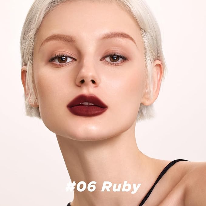 ITY Velvet Matte Finish Lip Stain-Mousse Textured Lip Clay, Conceals Lip Lines, Rich Pigment Lip Tint Lipsticks,2 Pack, 0.14 oz (4g) in Petal, Ruby