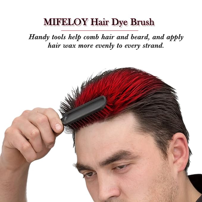 Temporary Red Hair Spray Color Wax with Dye Brush, Instant Natural Hairstyle Cream 4.23 oz, Disposable Coloring Mud for Men Women Youth, Washable Styling Pomades, Party Cosplay DIY Halloween