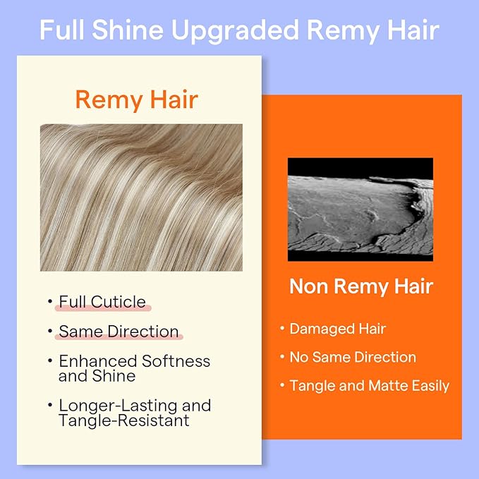 Full Shine 24 Inch Clip in Hair Extensions Real Human Hair Blonde Highlight Seamless Human Hair Clip in Extensions Dirty Blonde Mix Light Blonde Double Weft Real Hair Extensions 7 Pcs 120 G