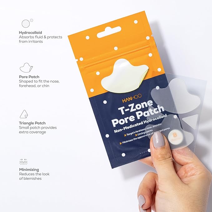 Hanhoo Blemish Patch and T-Zone Pore Patch Bundle, 96 Total Patches, Hydrocolloid Patches for Clogged Pores and Pimples, Shrinks Pimples, Blackhead and Acne Treatment, Korean Skincare