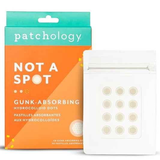 Patchology Not A Spot Hydrocolloid Pimple Patches – 48 Clear Acne Stickers for Face and Body – Skin-Friendly Spot Treatment for Whiteheads, Blemishes, and Breakouts – Invisible and Travel-Friendly