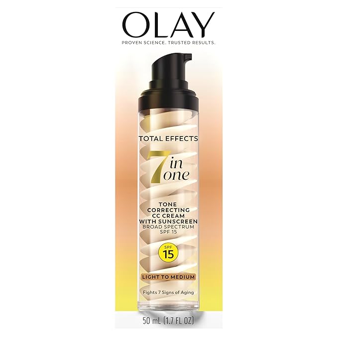 Olay Total Effects Tone Correcting Face Moisturizer with Sunscreen SPF 15, Light to Medium 1.7 Ounces