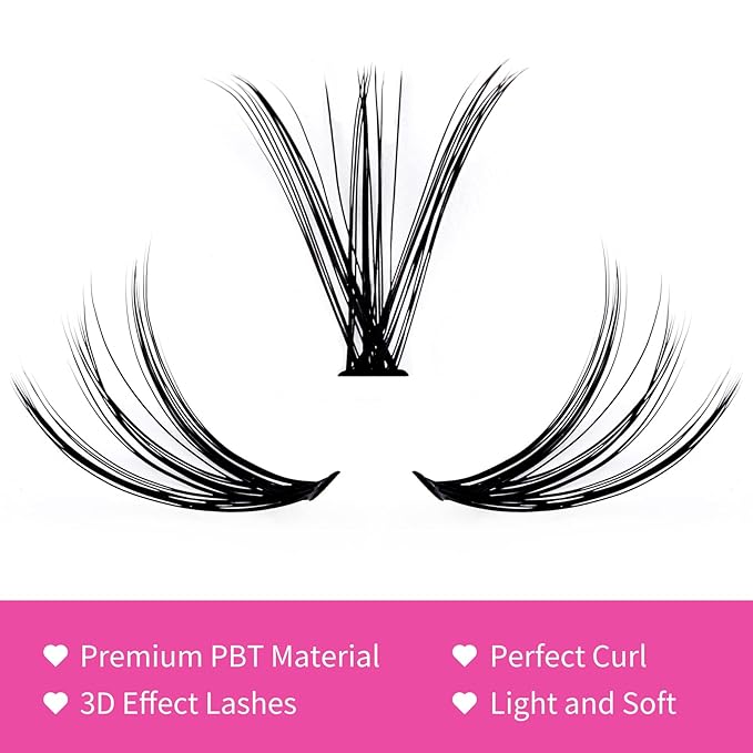 Individual Lashes Big Tray C Curl Lash Clusters 10D 20D 30D 40D Individual Lash Extensions Cluster Lashes Lash Extension Supplies Eyelash Clusters (30D-0.07C, 15-20mm)