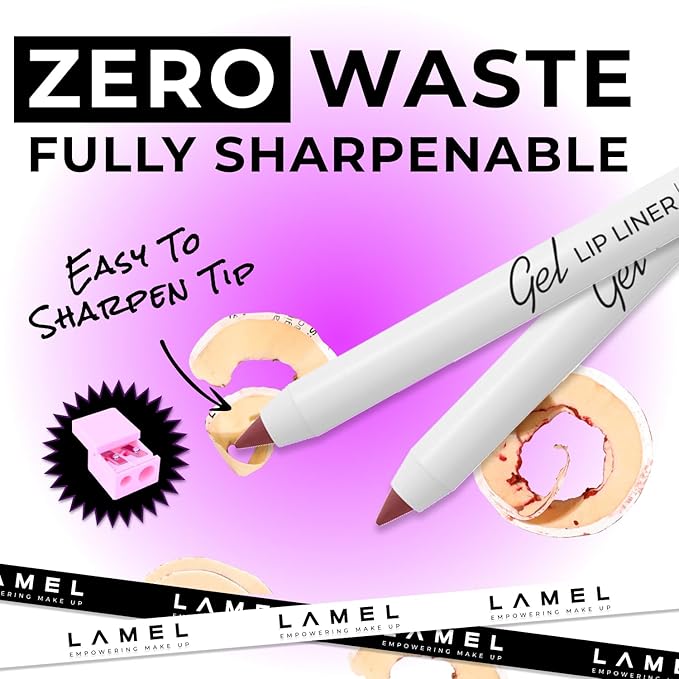 Lamel Matte Gel Lip Liner Pencil | Weightless & CreamyTexture - Sharpenable - Longwear & Waterproof - High Pigmented & Flawless Finish - Cruelty-free & Paraben-Free,- 409, 1,7g/0.05oz