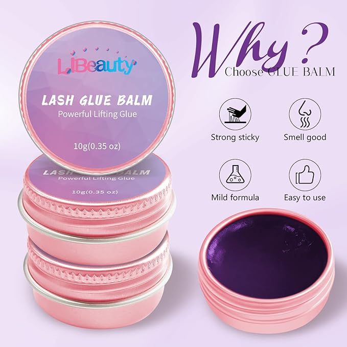 Libeauty Lash Lift Glue Balm Lash Lift Adhesive Strong Sticky Fruit Flavor Eyelash & Eyebrow Perm Glue Balm Brow Lamination Gel