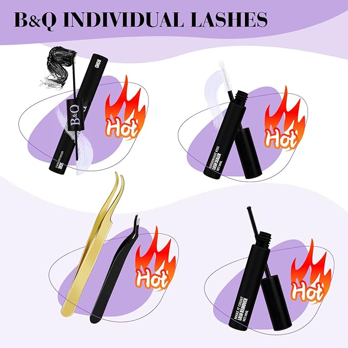 B&Qaugen Manga Lash Clusters DIY Individual Lashes 50D-D-10-18 300 PCS False Eyelash Cluster Manga Cluster 30D 40D 50D D Curl Eyelash Extensions at Home (50D-D-10-18)