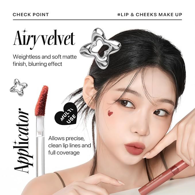 Nature Republic Light on Velvet Tint (04 MOOD APRICOT) | High Pigment, Weightless Lip Tint with Velvety Matte Finish, Smooth Texture, Non-Sticky Formula, Stocking Stuffers