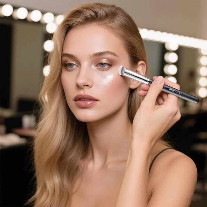 ENERGY Foundation Brushes Professional Brightening Concealer Brush Slant Angled Nose Contour Brush for Eyebrows Eyeshadow Concealer Highlighter Blending Liquid Cream Powder Makeup 270/274/270S
