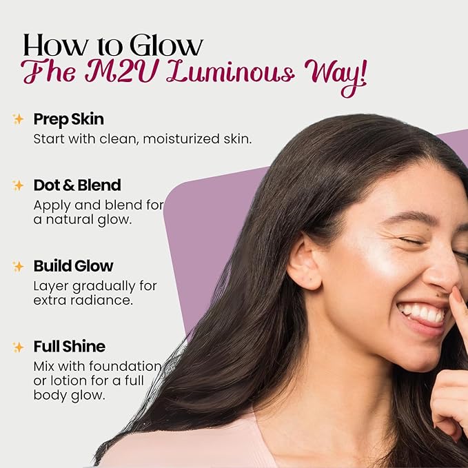 M2U NYC Liquid Highlighter Makeup – Lightweight Luminizer for Natural Radiant Glow with Shimmer – Ultra Smooth Hydrating Illuminator, Face, Cheekbone & Body Glow Enhancer Pink Pearl (Futurity)