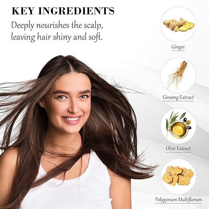 Dark Brown Hair Dye Shampoo 3 in 1, Hair Color Shampoo for Cover Grey Hair, Natural with Herbal Ingredient for Men and Women (Dark Brown)