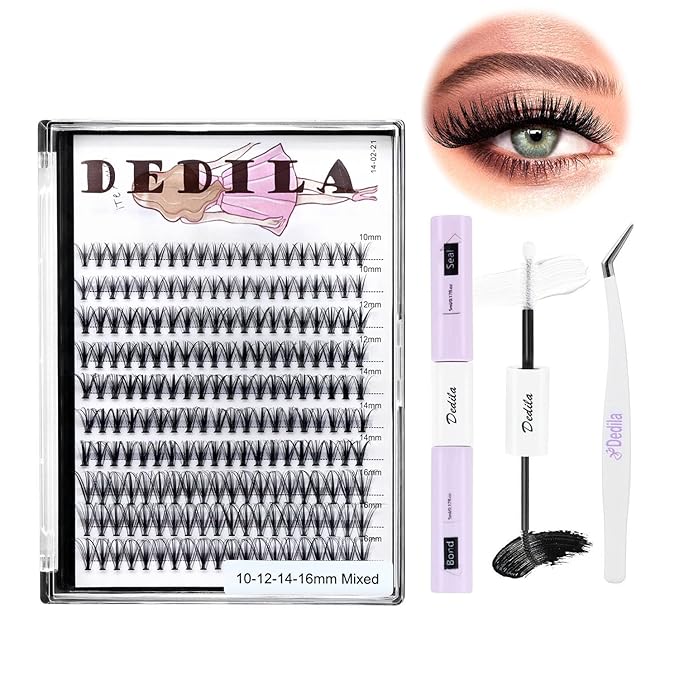 8-22mm to Choose 20D/40D/60D/80D/100D Individual False Eyelashes Makeup Cluster Eyelashes Thickness 0.07mm D Curl Natural long Black Soft 3D Eye Lashes Extensions (20D-10-12-14-16MM Kit)