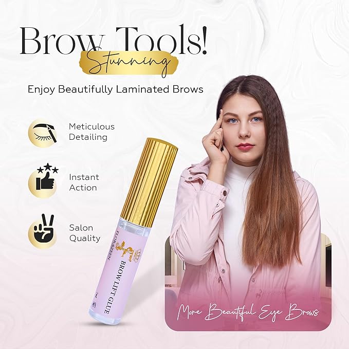 Premium Brow Lift Kit from Florazeen – At-Home Eyebrow Lamination with Grooming Tools, Including Razor & Scissors – Salon-Quality DIY Brow Perm for Instant Definition