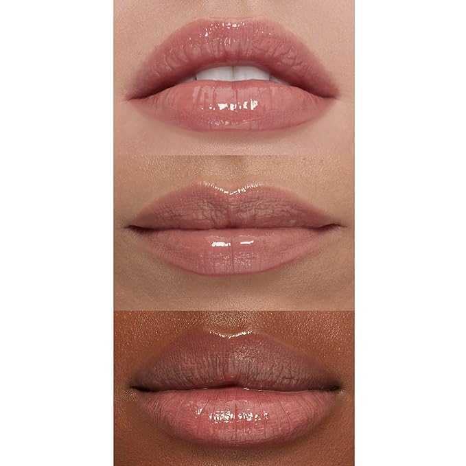 e.l.f. Lip Plumping Gloss, High-Shine Sheer Color, Hydrates & Creates Fuller Lips With Vitamin E, Vegan & Cruelty-Free, Petal Pressed, 0.1 Fl Oz