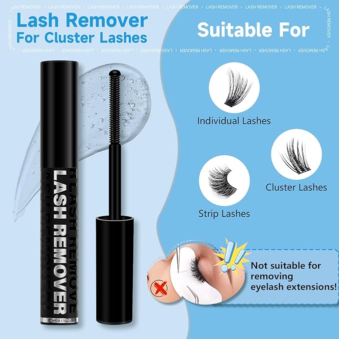 KEVKEV Lash Remover For Lash Extensions 5ml Lash Cluster Remover Oil Texture Lash Remover Gentle Quick Removal,No Residue,Clear Lash Glue Remover DIY Lash Extension Remover at Home