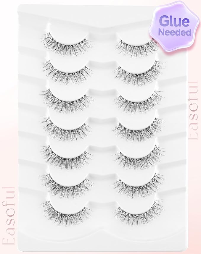 Wispy Lashes Natural Eyelashes - Fake Eyelashes with Clear Band - Light-01