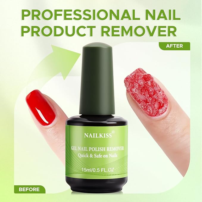 15ML Gel Nail Polish Remover, Professional Gel Polish Remover for Nails, Quick & Easy Polish Remover In 2-5 Minutes, No Need for Foil Soaking Or Wrapping